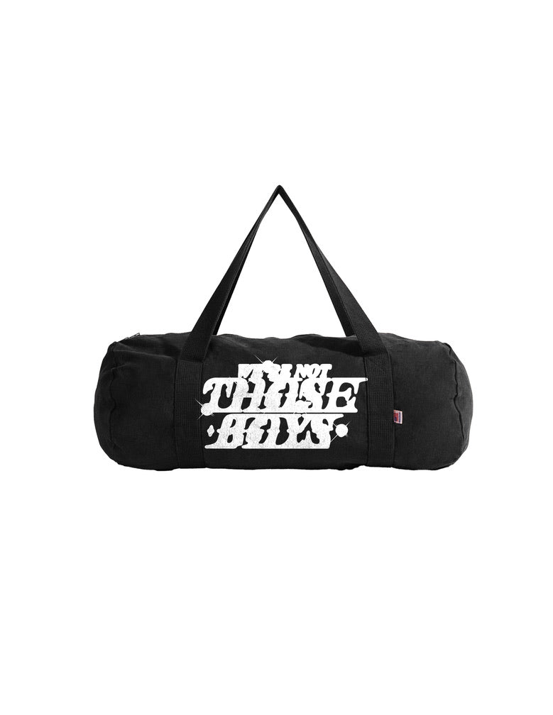 WE'RE NOT THOSE BOYS DENIM GYM BAG