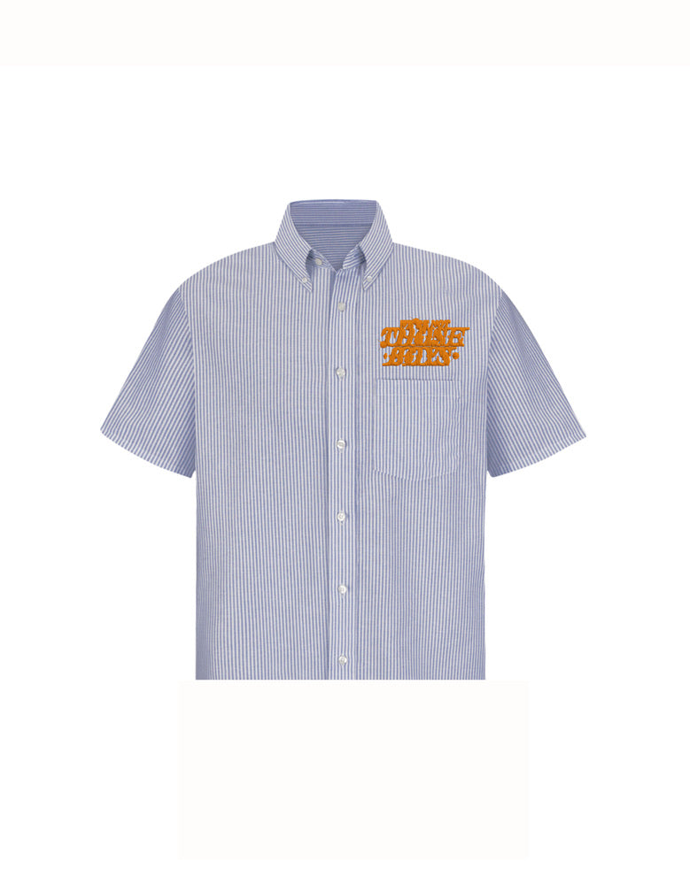 WE'RE NOT THOSE BOYS GAS STATION BUTTON UP